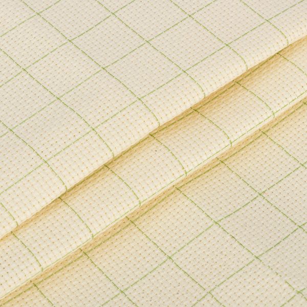 Канва Aida 14 ct, 150х100 см, 92% хлопок, 8% терилен, кремовый в клетку, Gamma K04R