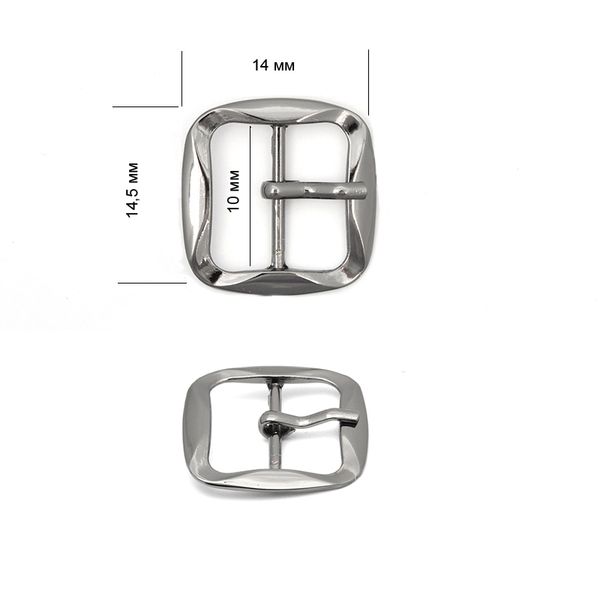 Пряжка ременная металл 10 мм (внешн. 14х14.5 мм), 20 шт, TBY.1667, цв. т.никель