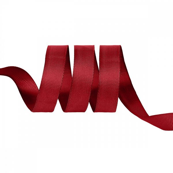 Лента репсовая (в рубчик) 15.0 мм / 22.8±1 метра, 260 бордовый, Magic4Hobby