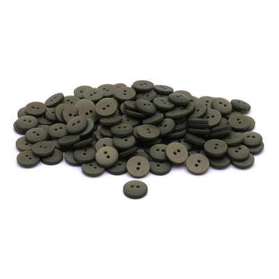 Пуговицы на 2 прокола 18L (11мм), пластик (col.26 оливковый), CR-K18M, 144 шт