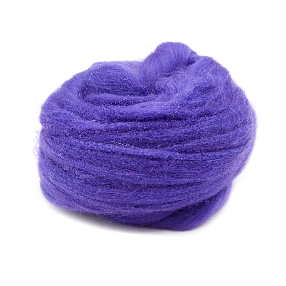 Шерсть для валяния Троицкая п/тонкая 1х100 г (до 29 мкр), 698 т.фиолетовый