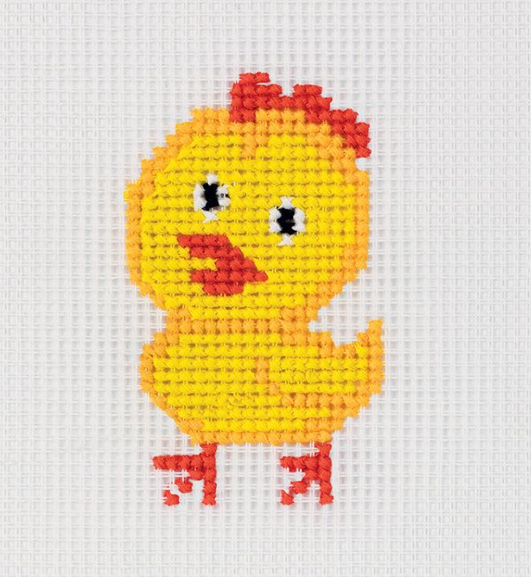 Набор для вышивания нитками Klart, Детские истории. Цыплёнок, 8х12 см