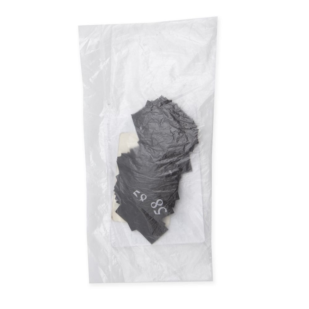 Этикетка-размерник 10х20мм, 100 шт/упак, черный фон/белый шрифт (MN) (58)