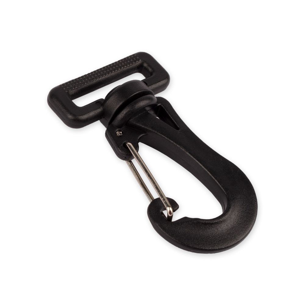 Карабин пластик с металлической застежкой 25 мм, 50 шт, черный, Gamma GHB001