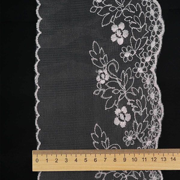 Кружево на сетке 140 мм / 13.72 метра, серый, 3AR3745