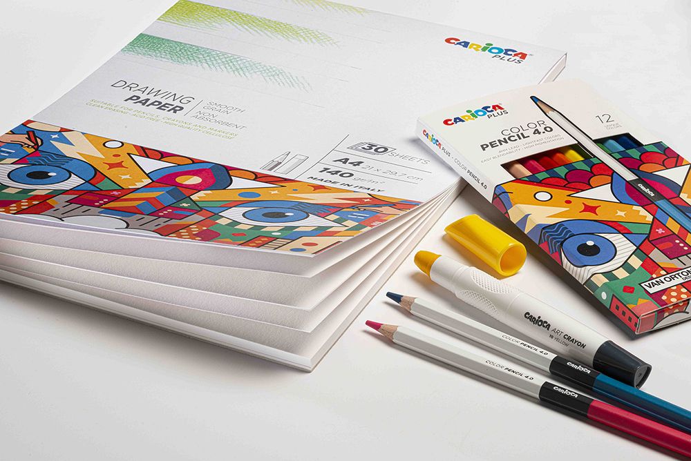Альбом для рисования карандашами 140 г/м², A4 30 см, папка 30 л, Carioca Plus 45221