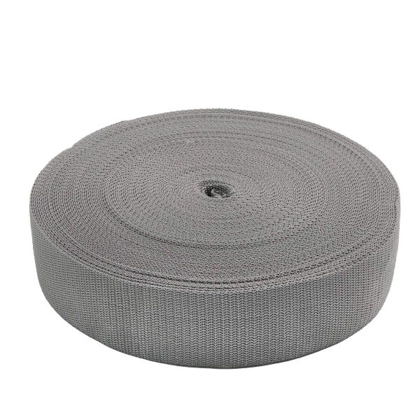 Стропа (ременная лента) 50 мм / 30 метров, толщ. 1.0 мм, [28 г/пог.м], 100% п/п, 33 серый