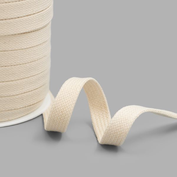 Шнур плоский плетеный х/б ⌀15.0 мм / 75 метров, (ГР) экрю, 07-4300