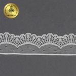 Кружево отделочное в стиле "трикотаж" 30 мм, цв.02 молочный, уп. 27,4 м