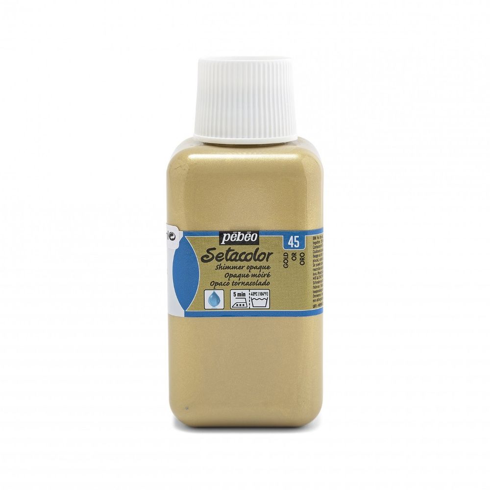 Краска для ткани непрозрачная Setacolor Opaque 250 мл, 296-045 золотое мерцание, Pebeo, 296-045