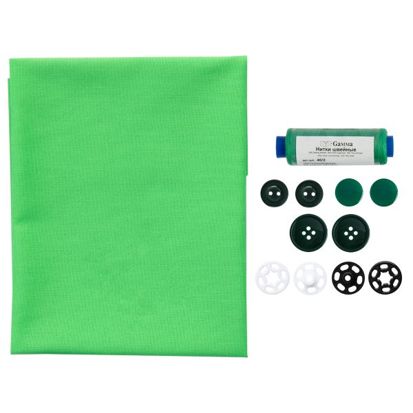 Швейный набор Школьный №1, 10 предметов, ШК-03 яр.зеленый, Gamma NSO-10