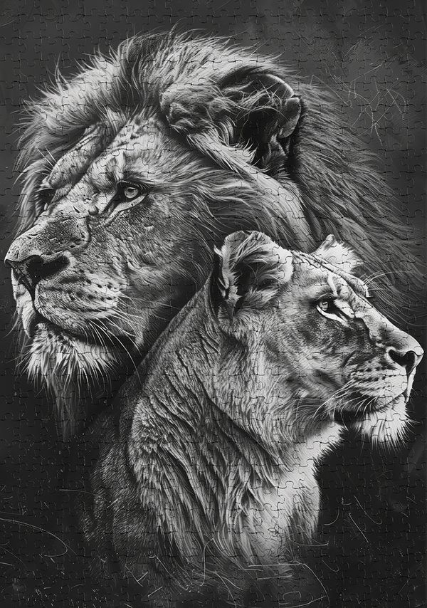 Пазл 500 элементов, Лев и львица, Фрея PZL-500/60