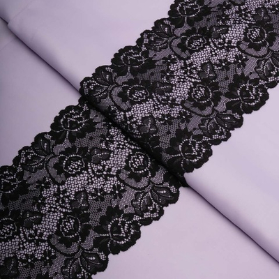 Кружево бельевое эластичное 150 мм / 13.7 метров, черный, 3AR1269