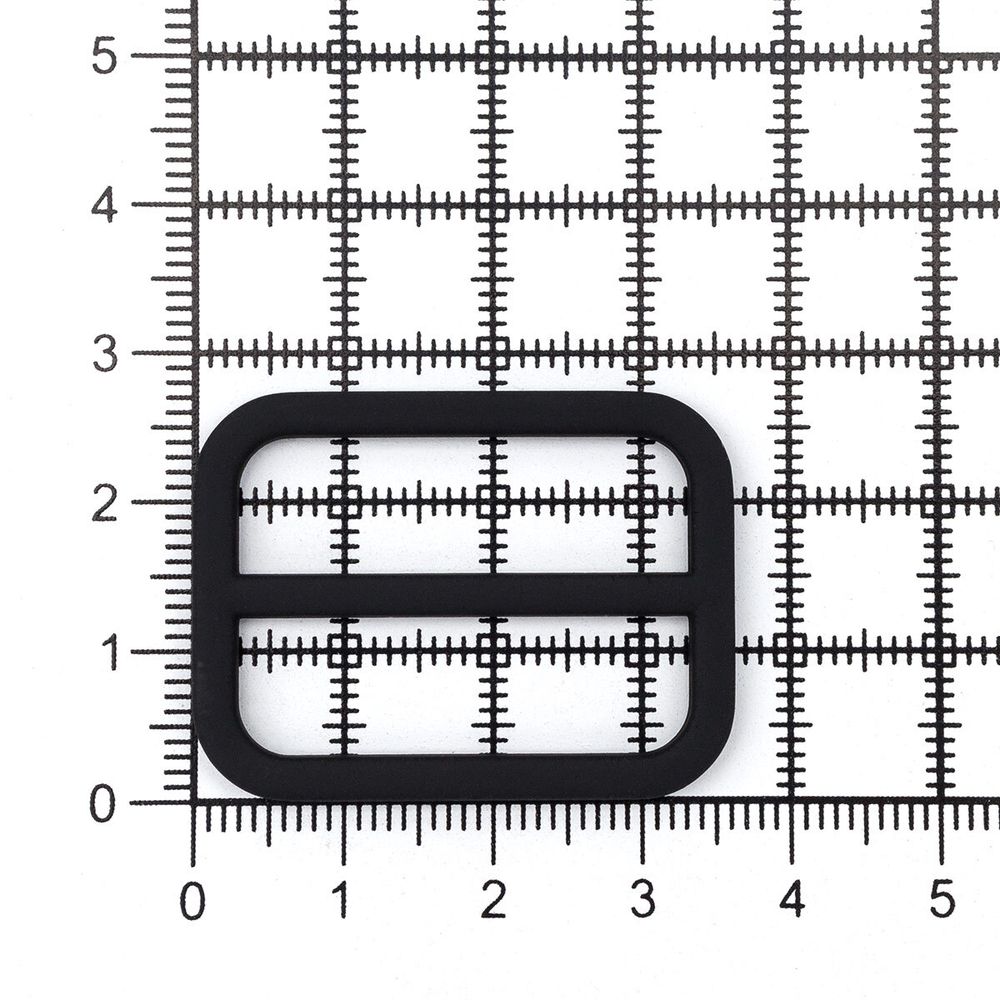 Пряжка регулировочная металл 30 мм (36х27 мм, d-3 мм, литая, черная резина, 4 шт