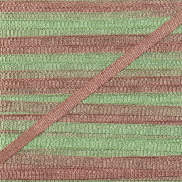 Лента (тесьма) шелковая 2.0 мм / 9.1±0.5 метров, M123 фисташковый/св.коричневый, Gamma SRM-2