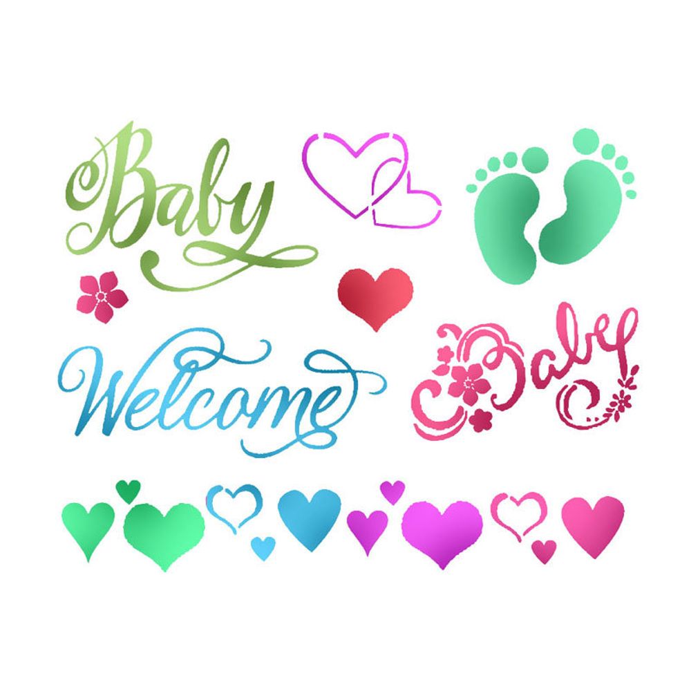Трафарет Baby Welcome, Stamperia