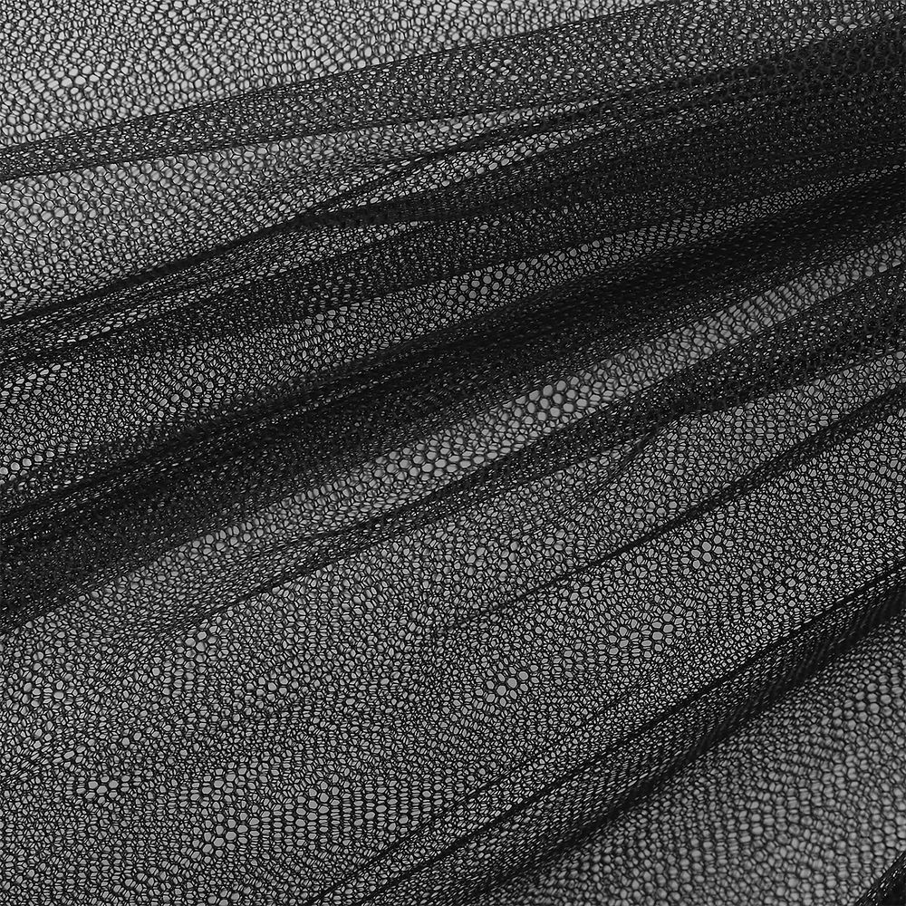 Фатин жесткий, крупная сетка 180 см, цв. черный, 3м