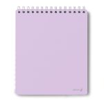 Блокнот с пластиковой обложкой, тиснение серебряной фольгой, 500 мкр, на гребне, A5 80 л., 4 шт, клетка, Лиловый 01040, Светоч 80Б30