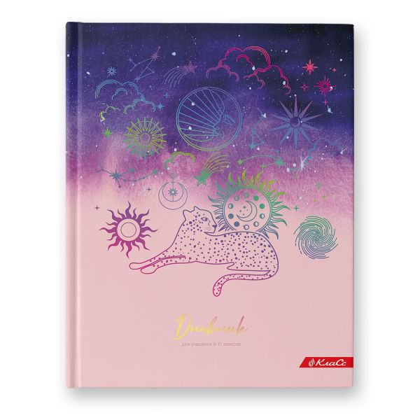 Дневник школьный 5-11 класс, матовая ламинация + фольга, A5+ 48 л. 12 шт, твердый переплет 60 г/м², Сияние ночи 48ДТ5_000078, Светоч