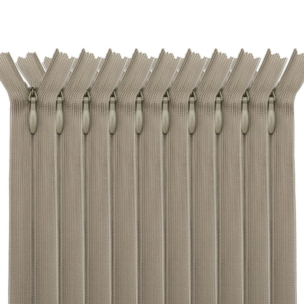 Молния потайная (скрытая) Т3 (3 мм) 1 зам., н/раз., 20 см, св.оливковый, 31207 / 20, 10 шт