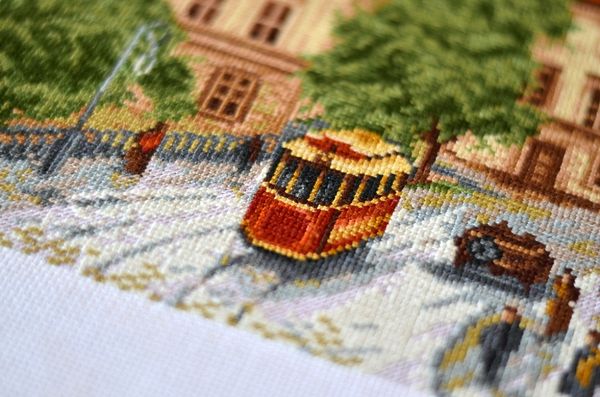 Набор для вышивания нитками Палитра, Старый трамвай 20х27 см