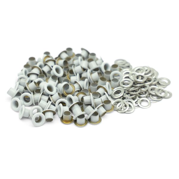 Люверсы металл ⌀_3.0 мм (внутр.), белый, 100 шт, BIG