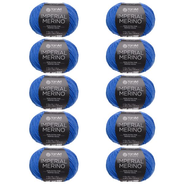 Пряжа YarnArt (ЯрнАрт) Imperial Merino / уп.10 мот. по 50 г, 100 м, 3342 синий