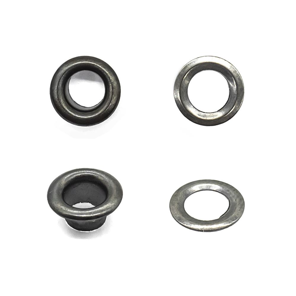 Люверсы металл ⌀_4.0 мм (внутр.) с инструментом для установки, черные, 200 комплектов, Hobby&Pro, 530411