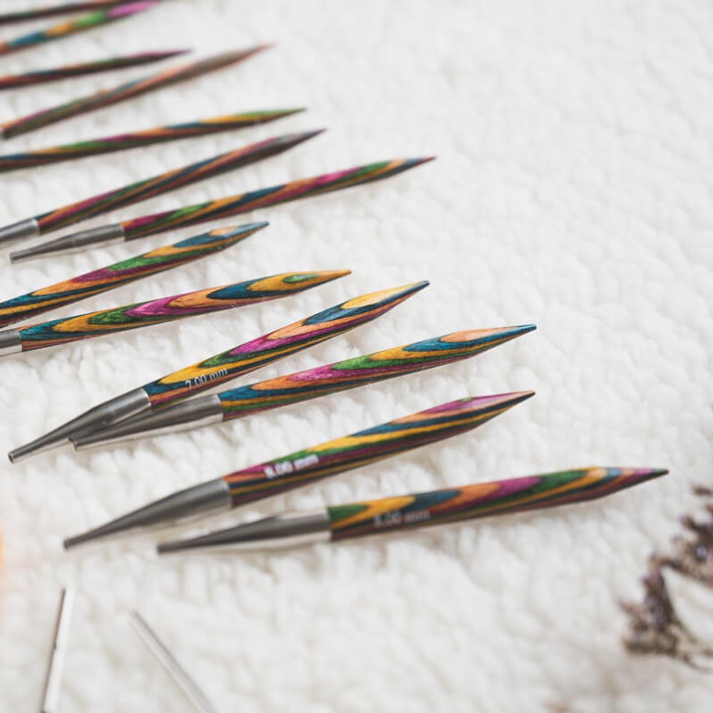 Набор съемных спиц Knit Pro Symfonie Deluxe Set 3,5-8 мм / тросик 60 см, 80 см, 100 см, 120 см, дерево, 8 видов спиц, 20613