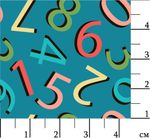 Ткань для пэчворка Peppy Грамотейка, рулон 112 см / 5 метров, ГР-08 цифры синий, Peppy