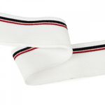 Подвяз (довяз) трикотажный 3.5х80 см, белый с т.синей и бордовой полосами, 100% п/э, 2 штуки