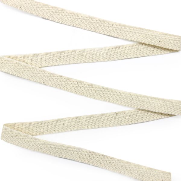 Тесьма (лента) киперная (100 х/б) 13 мм / 50 метров, суровый