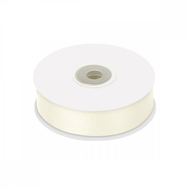 Лента репсовая (в рубчик) 25.0 мм цв. F102 молочный уп.22.86м (±1м)