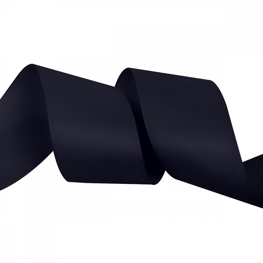 Лента репсовая (в рубчик) 50.0 мм / 22.8±1 метра, 372 черно-синий, Magic4Hobby