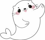 Термоаппликация Gamma Термотрансфер M №06, 1 шт, M-618 Морской котик 10х11.5 см