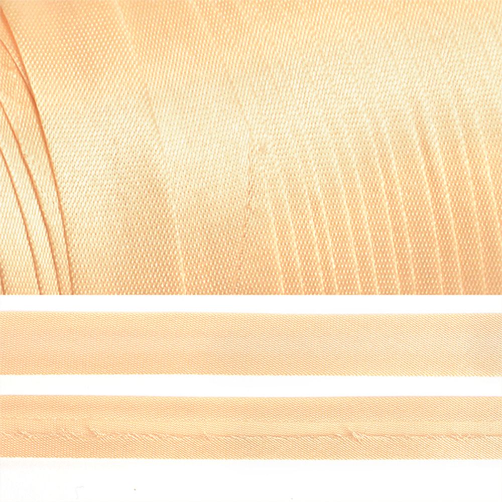 Косая бейка атласная 15 мм / 132±1 метра, BS, 597636, цв.F291 бл.бежевый