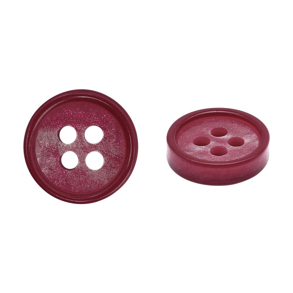 Пуговицы 4 прокола 18L (11мм), пластик (col.10 бордовый), CB_M-57, 72 шт