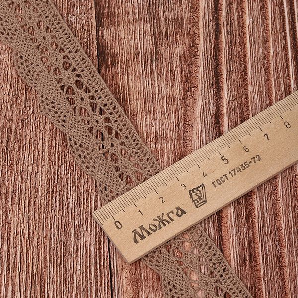 Кружево вязаное (тесьма) 27 мм / 10 метров, хлопок, TBY.1005, F294 капучино