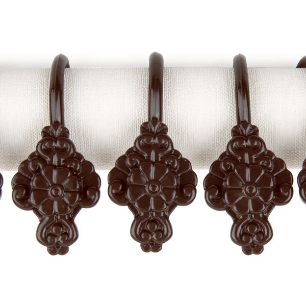 Крючки шторные для карниза навесные ⌀6 мм, 10 шт, 02 коричневый, Sofi H40