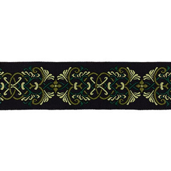 Лента (тесьма) жаккардовая 25.0 мм / 10±0.5 метров, зеленый/св.зеленый, Gamma TRJ-85