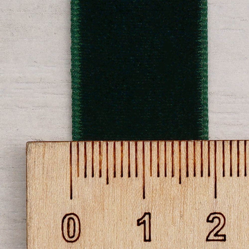 Лента бархатная (тесьма) 20.0 мм / 32.9±2 метров, 0081-1901, 165 темно-зеленый