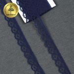 Кружево отделочное в стиле "трикотаж" 12 мм 150-2, цв.15 т.синий, 9.14м