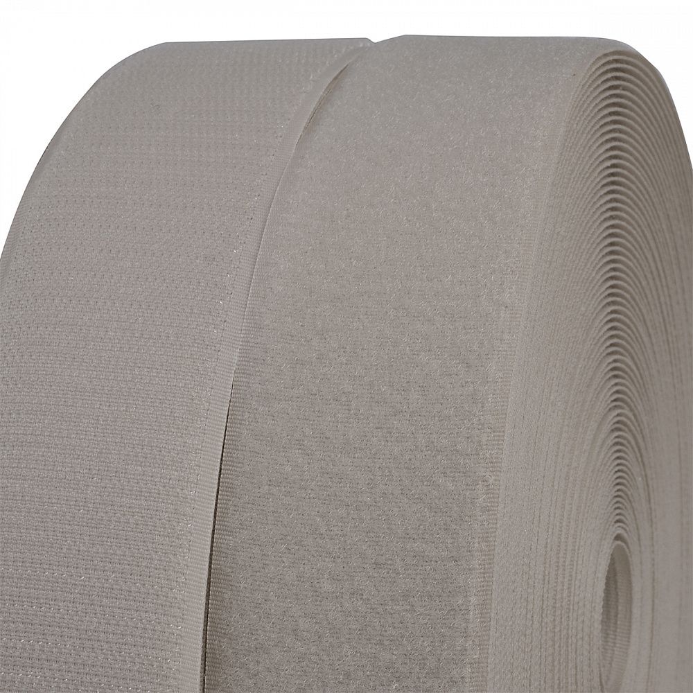 Лента контактная липучка (велкро) пришивная 50 мм / 25 метров, F307 св.бежевый, /крючок/, кач."B" /TOS/