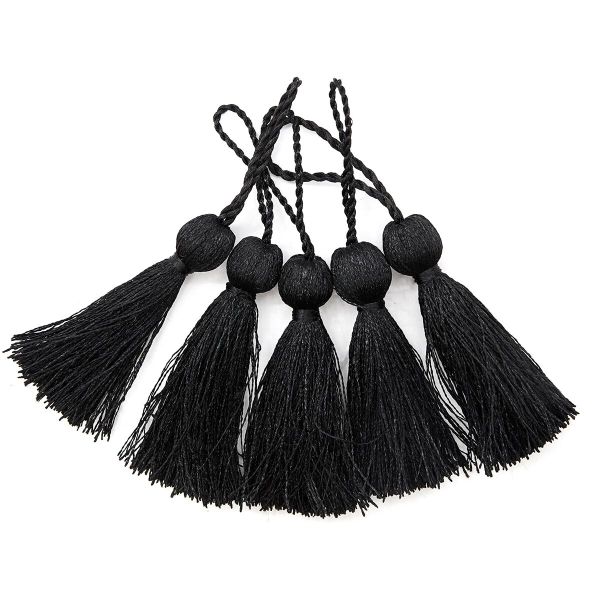 Кисти шторные 70.0 мм, вискоза, цв.115 черный, 5 шт