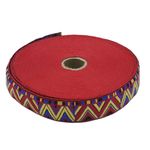 Лента (тесьма) жаккардовая 32.0 мм / 25±1 метров, рис. 8992 красный / желтый / синий / черный, С1853Г17