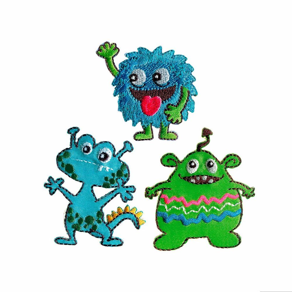 Термоаппликация термоклеевые Монстр, цв. синий/зел., 3 шт, Prym