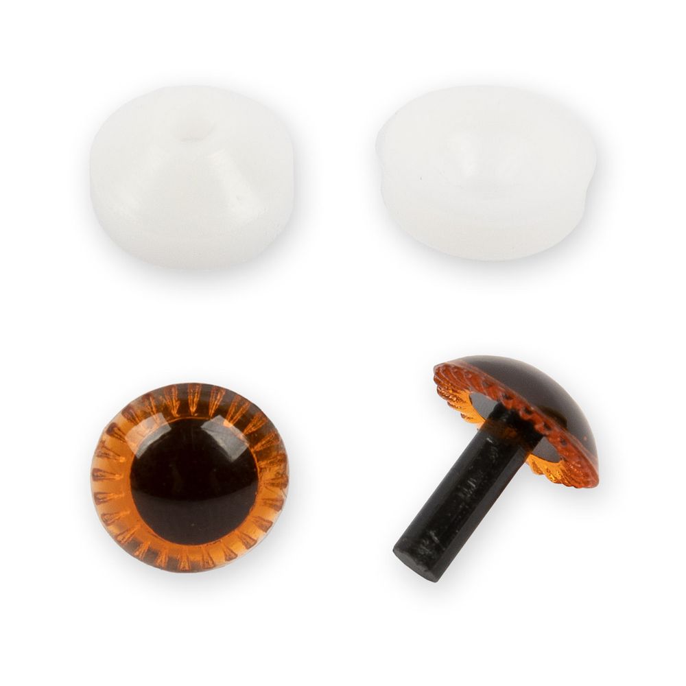 Глаза для кукол и игрушек пластиковые с фиксатором ⌀11 мм, 50 шт, коричневый, HobbyBe PGSL-11F