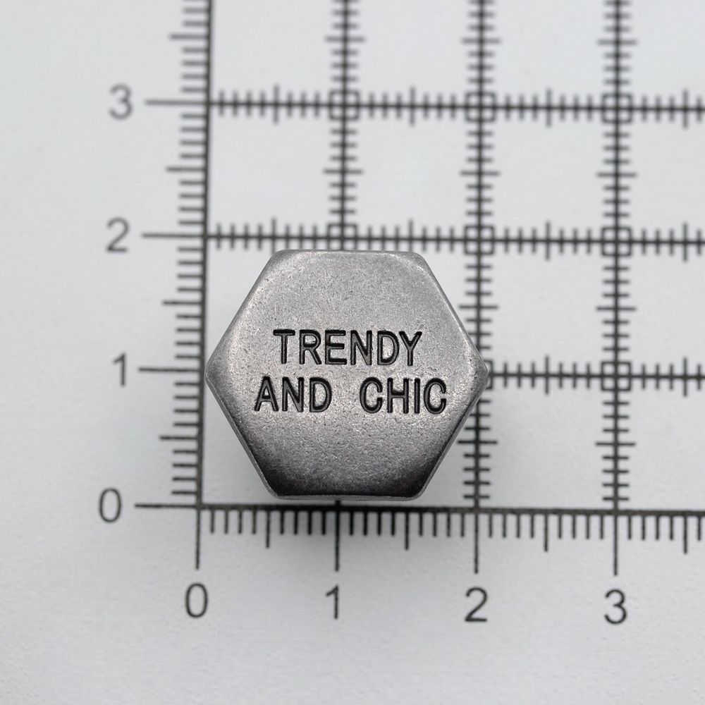 Пуговицы джинсовые ⌀20 мм, фиксированная ножка (БЕЗ ГВОЗДЯ), т.сер, 20 шт