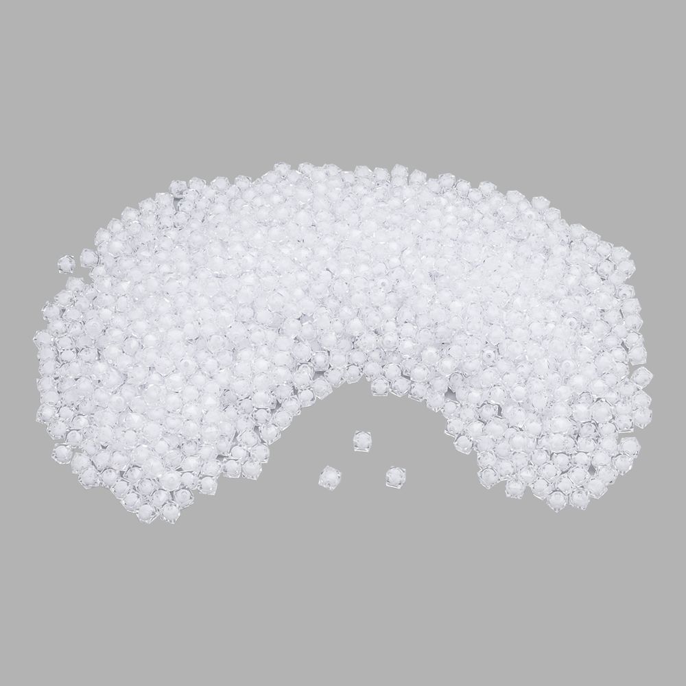 Бусины акрил ⌀10 мм, в цвете с белой сердцевиной, граненый куб, 500 г, Astra&Craft (прозрачный)