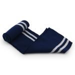 Подвяз (довяз) трикотажный 7.5х80 см, однослойный в полоску, т.синий цв.919/серебро